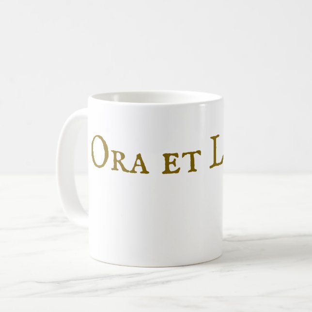 Ora et Labora Tasse (Vorderseite Links)
