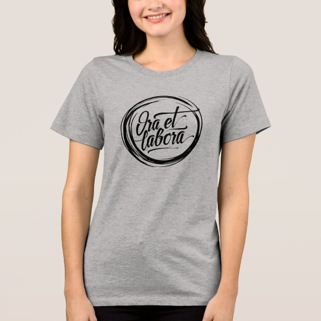 Ora et labora Tri-Blend shirt (Vorderseite)