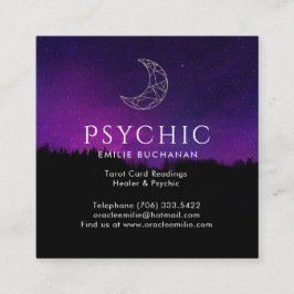 Oracle und psychischer Gold Moon Night Sky Quadratische Visitenkarte