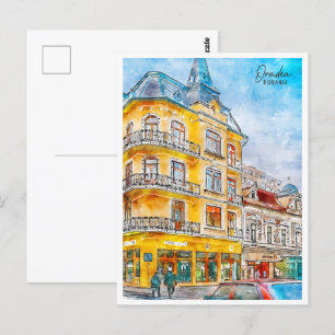 Oradea Rumänien Reiseort Wasserfarbe Postkarte