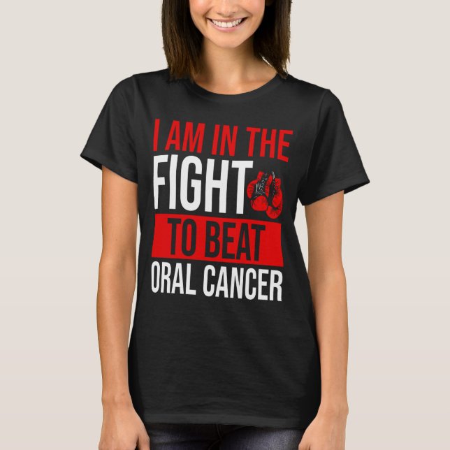Oral Cancer Awareness Ribbon Beat Disease Warrior T-Shirt (Vorderseite)