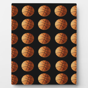 Oranes schwarzes Basketballmuster, Fotoplatte