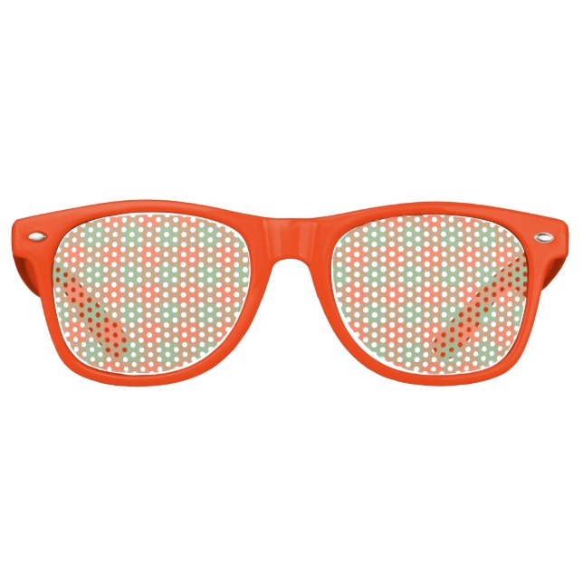 Orang Grün Karo Nahtloses Muster Partybrille (Vorderseite)