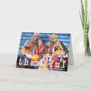 Orang Thankful Family Foto Erntedank Karte