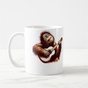 Orang-Utan-Affe spielt Gitarre Lustige Rockmusik G Kaffeetasse