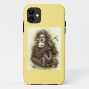 Orang-Utan-Baby mit Blättern Case-Mate iPhone Hülle