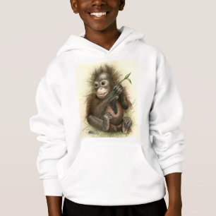 Orang-Utan-Baby mit Blättern Hoodie