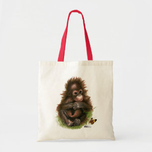 Orang-Utan-Baby und Schmetterling Tragetasche