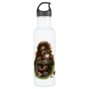 Orang-Utan Baby und Schmetterling Trinkflasche