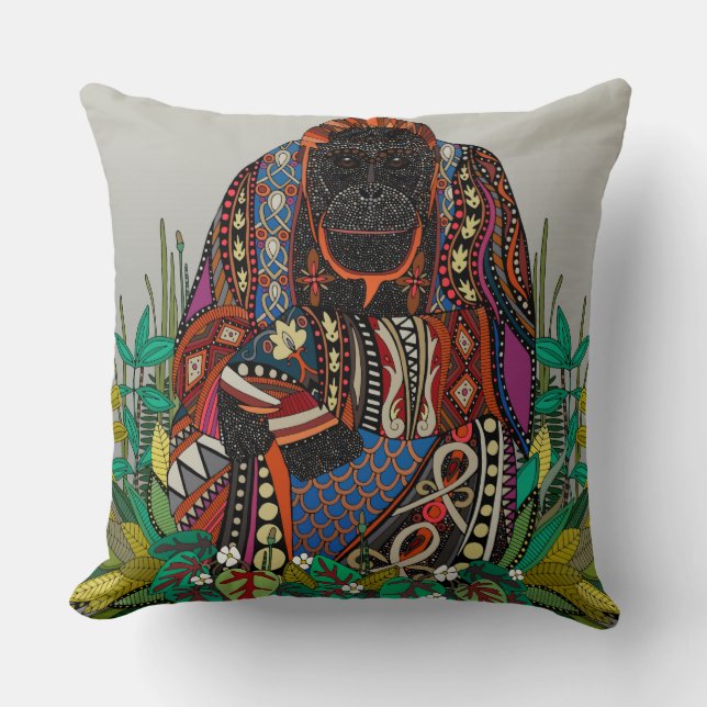 Orang-Utan-Kinnkissen Kissen (Vorderseite)