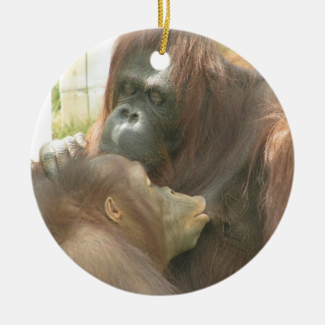 Orang-Utan Stillen Keramik Ornament (Vorne)