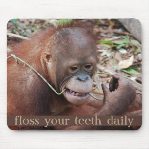 Orang-Utan Zahn-Sorgfalt Flossing Mousepad