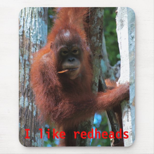 Orang-Utans I mögen Redheads Mousepad (Vorne)