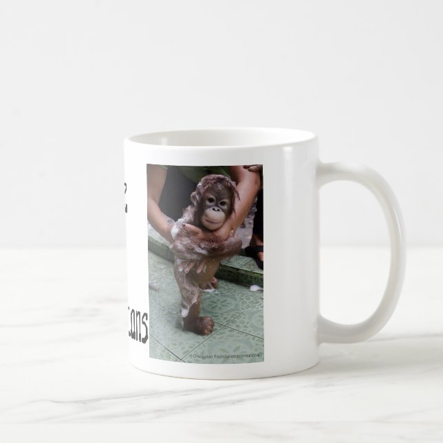 Orang-Utans OFI Baby-Foto-Kunst Tasse (Rechts)