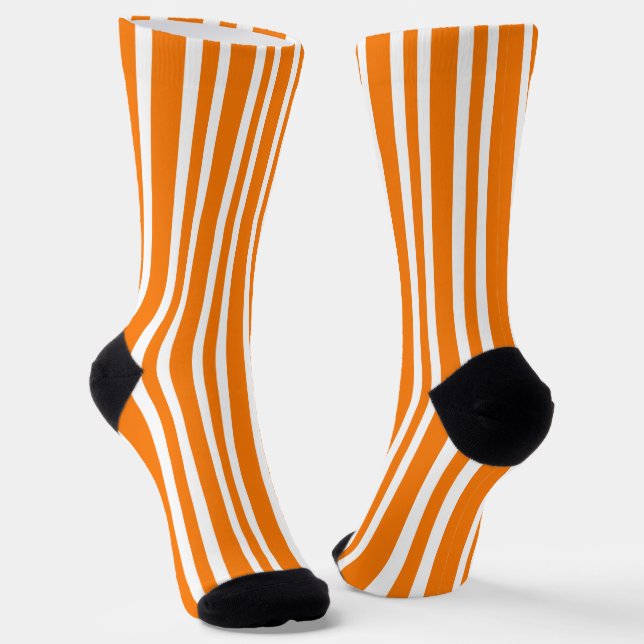 Orang-Weiß-Streifenmuster Socken (Gewinkelt)