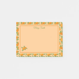 Orangales Zitrus-Rand Botanisches Design Post-it Klebezettel