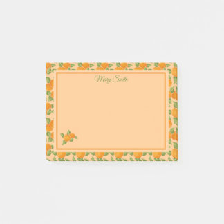 Orangales Zitrus-Rand Botanisches Design Post-it Klebezettel