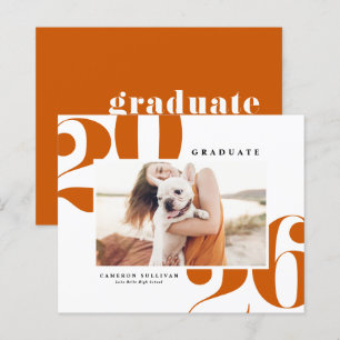 Orange 2025 Fette Typografie Abschluss-Einladung