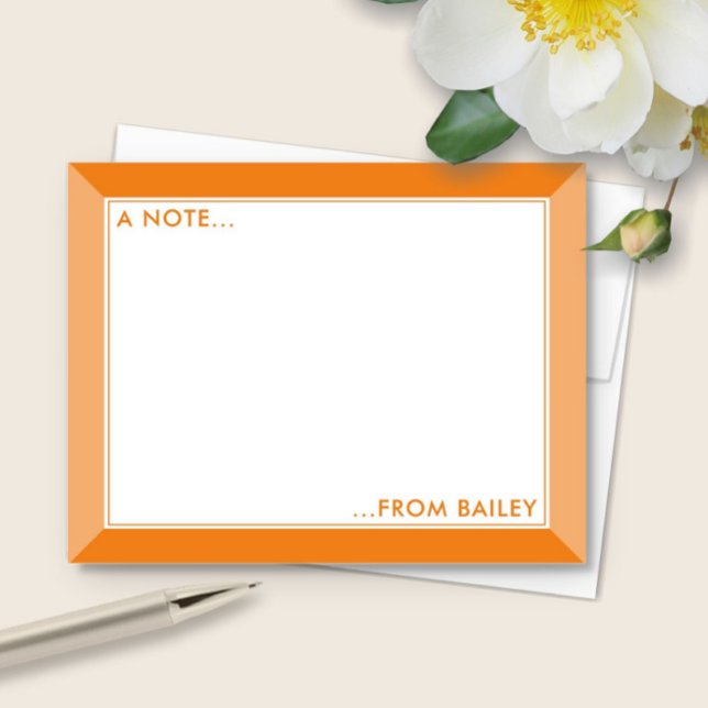 Orange 2-Tone Niedlich Girly Mitteilungskarte (Von Creator hochgeladen)