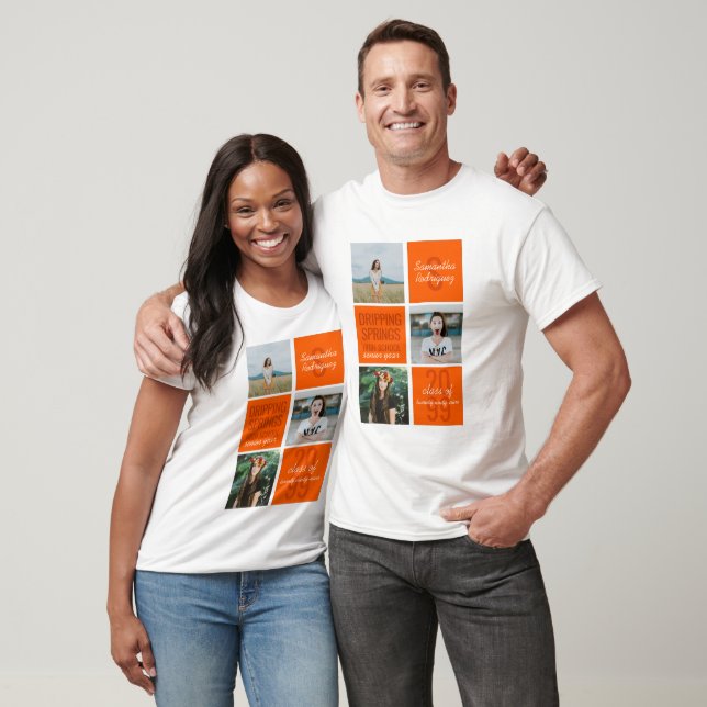 Orange 3-Foto Fun Boxes Class Year T-Shirt (Unisex)