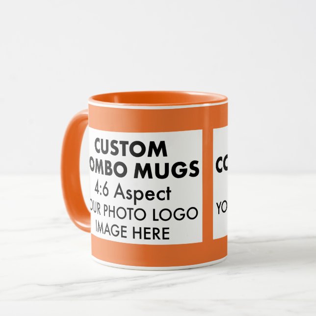 Orange 4:6 Landschaft 2 x Bilderrahmen Benutzerdef Tasse (Vorderseite Links)