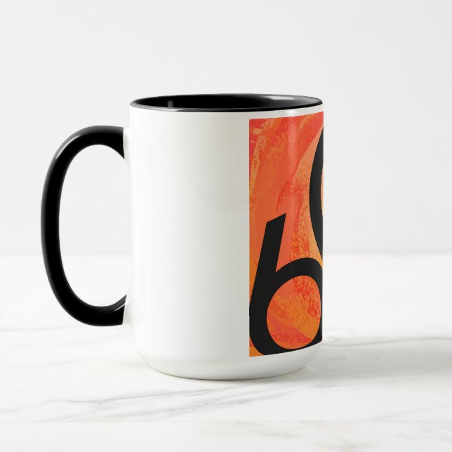 Orange 60 Decade Geburtstag Tasse (Links)