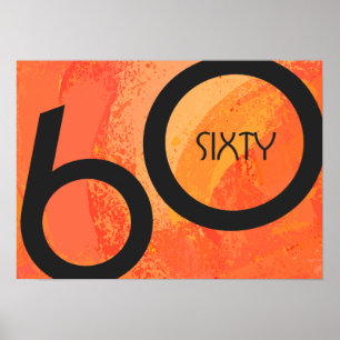 Orange 60. Geburtstag Poster