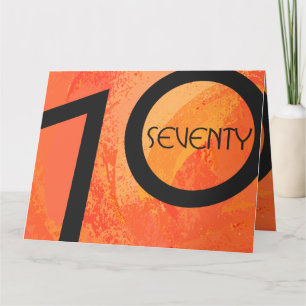Orange 70 Decade Geburtstag Karte