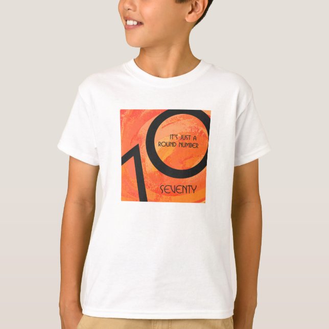 Orange 70 Decade Geburtstag T-Shirt (Vorderseite)