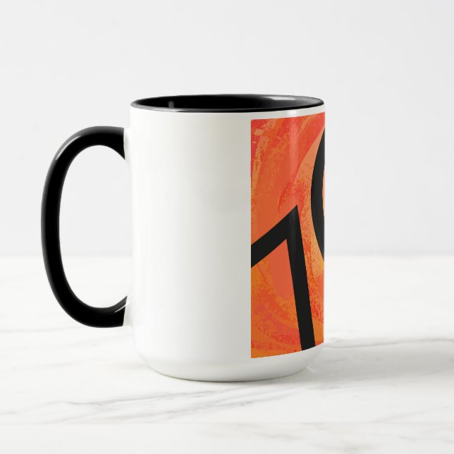 Orange 70 Decade Geburtstag Tasse (Links)