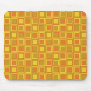 Orange 70er Jahre Styling Quadrate Mousepad
