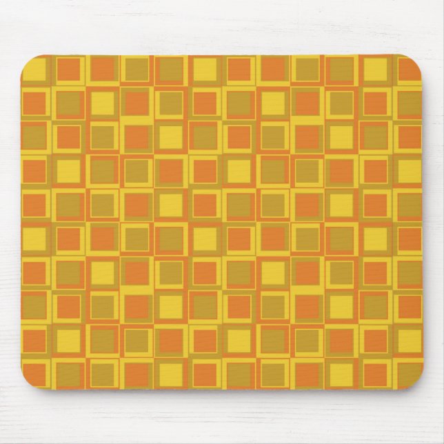 Orange 70er Jahre Styling Quadrate Mousepad (Vorne)