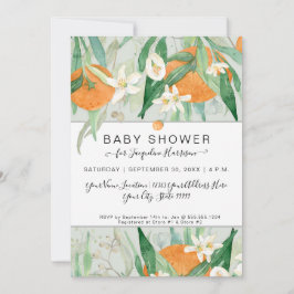 Orange a Little Süsse Wasserfarbe Eukalyptus Dusch Einladung