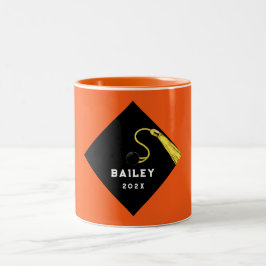 Orange Abschluss 2025 Keepake-Geschenk Zweifarbige Tasse