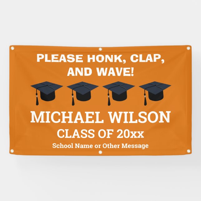 Orange Abschluss Herzlichen Glückwunsch Graduate P Banner (Horizontal)