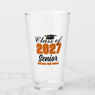 Orange Abschlussklasse 2027 Senior Custom High Sch Glas