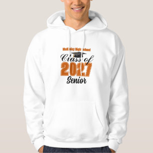 Orange Abschlussklasse 2027 Senior Custom High Sch Hoodie