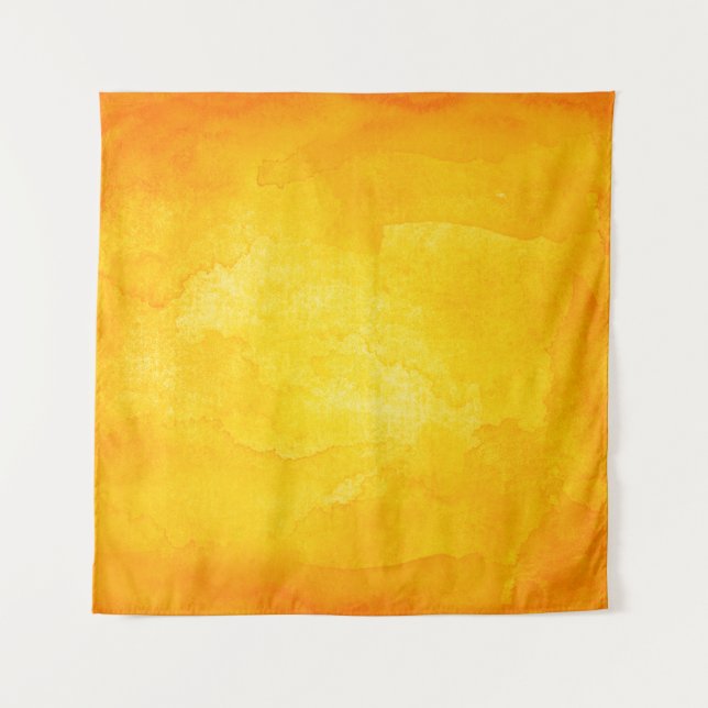 Orange abstract watercolor macro texture backgroun wandteppich (Vorderseite)