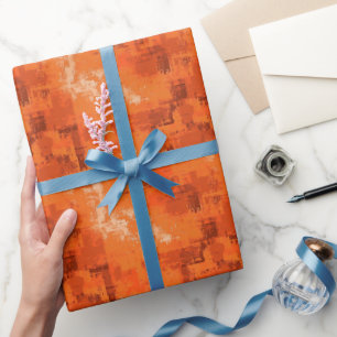 Orange Abstrakt Paint Geschenkpapier