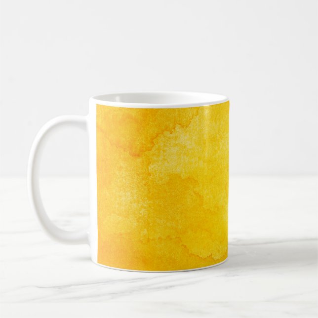 Orange abstrakte Aquarelltextur Hintergrund Kaffeetasse (Links)