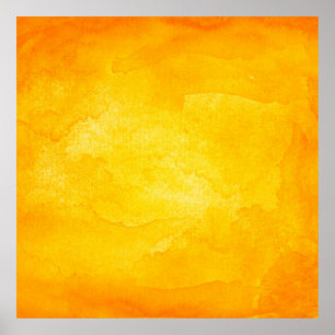 Orange abstrakte Aquarelltextur Hintergrund Poster
