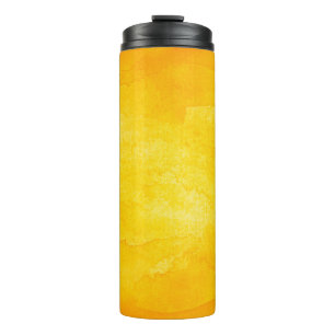 Orange abstrakte Aquarelltextur Hintergrund Thermosbecher