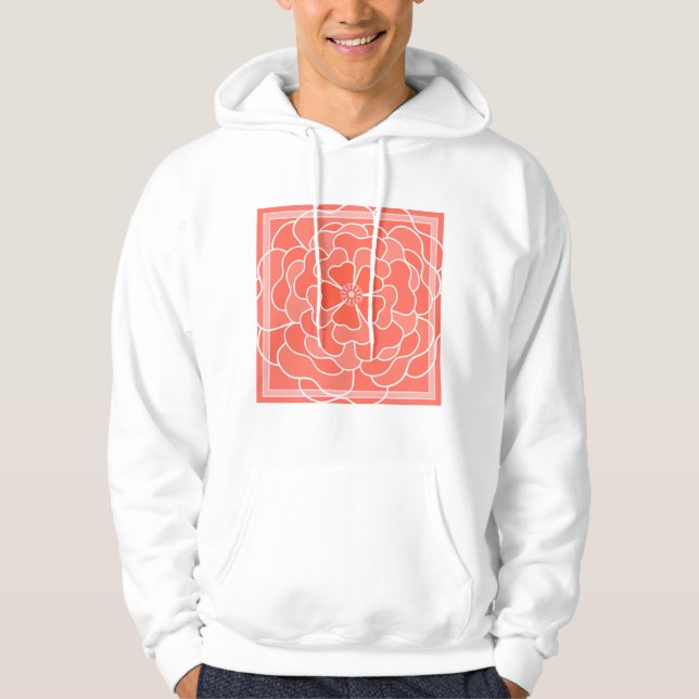 Orange abstrakte Blume Hoodie (Vorderseite)