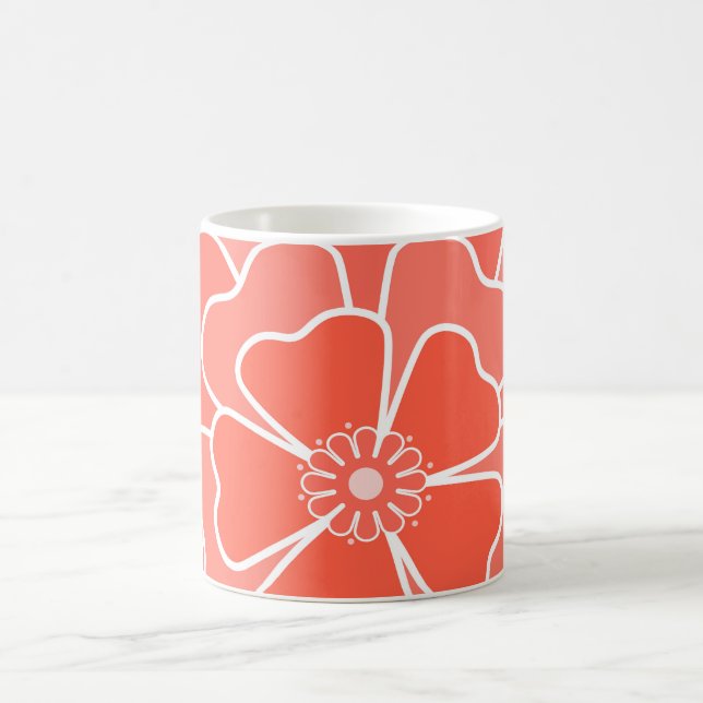 Orange abstrakte Blume Kaffeetasse (Mittel)