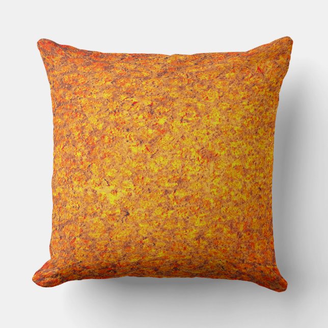 Orange Abstrakte Malerei Kissen (Vorderseite)