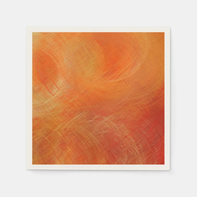 Orange Abstrakte Malerei Serviette (Vorderseite)