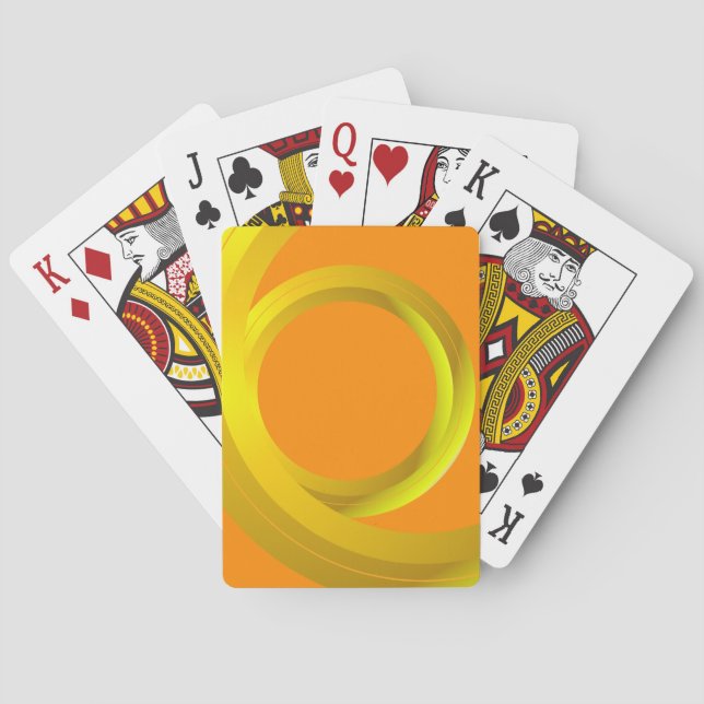 Orange abstrakte Schleife Kreis Spielkarten (Rückseite)