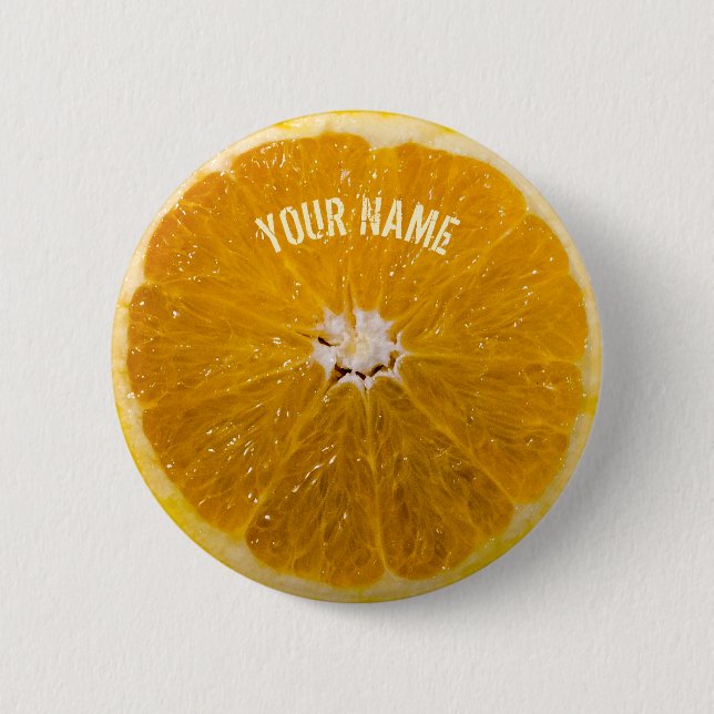 Orange abstrakter zeichnender Knopf Button (Vorderseite)