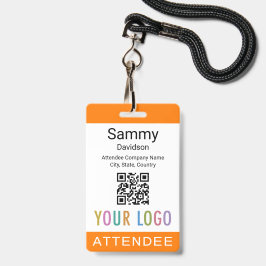 Orange Abzeichen Event Guest QR-Logo Ausweis