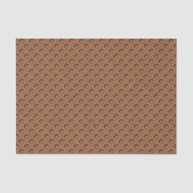 Orange Acorn Gemustertes Gewebepapier Seidenpapier (Vorderseite)